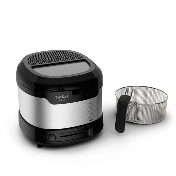 Tefal Uno FF215D Yksi 1,8 L Erillinen 1600 W Rasvakeitin Musta, Ruostumaton teräs