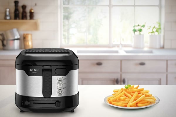Tefal Uno FF215D Yksi 1,8 L Erillinen 1600 W Rasvakeitin Musta, Ruostumaton teräs