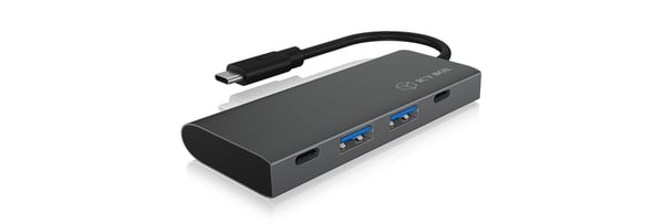 ICY BOX IB-HUB1428-C31 USB 3.2 Gen 2 (3.1 Gen 2) Type-C 10000 Mbit/s Antrasiitti, Musta