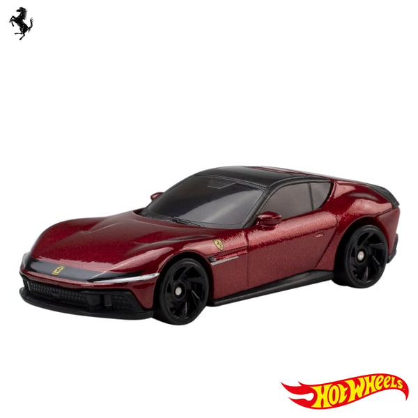 Hot Wheels Ferrari 5-pack, set med 5 formgjutna Ferrari-leksaksbilar i skala 1:64