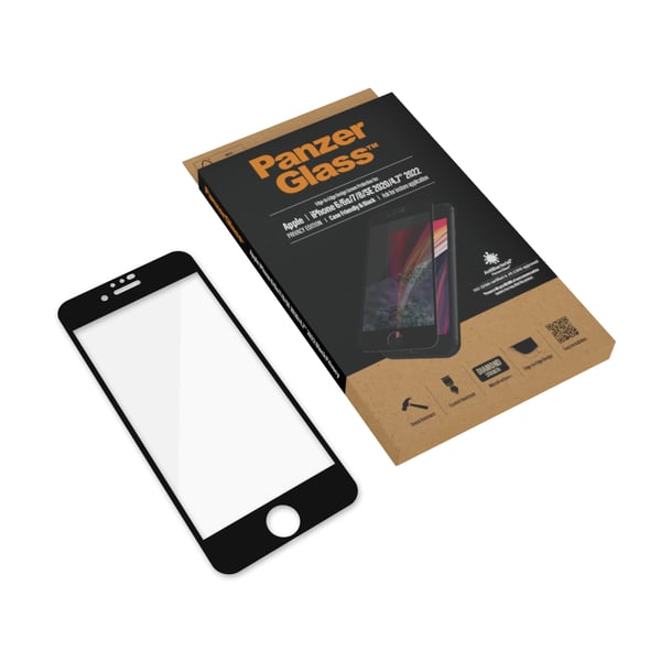 PanzerGlass ® Screen Protector iPhone 8 | 7 | 6s | 6 | SE (2020/2022) | Edge-to-Edge Genomskinligt skärmskydd Apple 1 styck