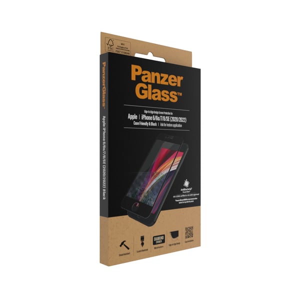 PanzerGlass ® Screen Protector iPhone 8 | 7 | 6s | 6 | SE (2020/2022) | Edge-to-Edge Genomskinligt skärmskydd Apple 1 styck