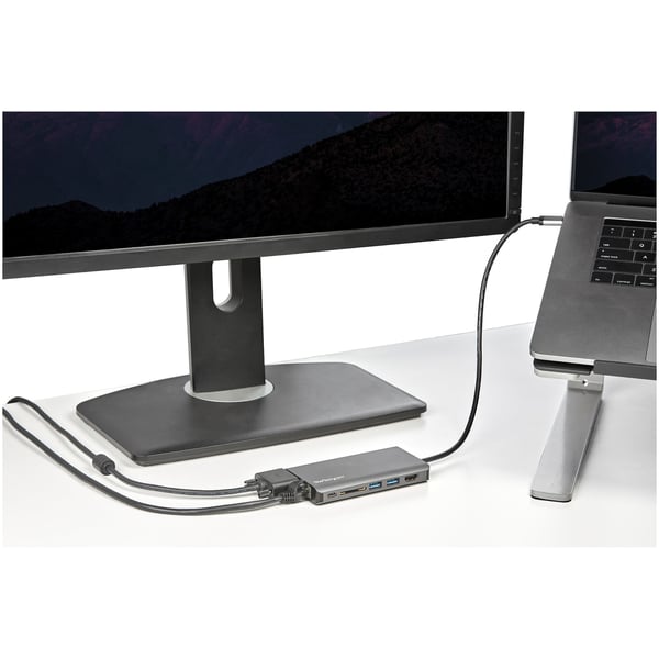 StarTech.com USB C -moniporttisovitin, USB-C Mini -matkadokki 4K HDMI:llä tai 1080p VGA:lla, 3x USB 3.0 H