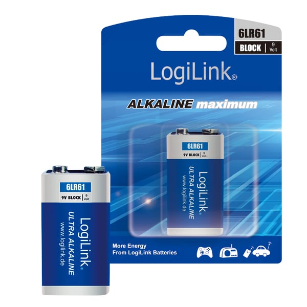 LogiLink 6LR61B1 husholdningsbatteri Engangsbatteri Alkaline