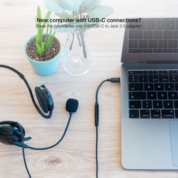 Nanocable 10.24.1205 ljudkabel 0,11 m 3,5 mm USB Type-C Svart