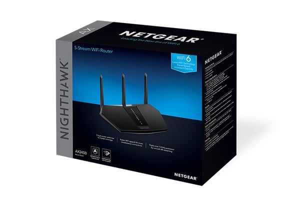 NETGEAR Nighthawk AX/5-Stream AX2400 WiFi 6 Router (RAX30) trådløs router Gigabit Ethernet Dual-band (2,4 GHz / 5 GHz) Sort