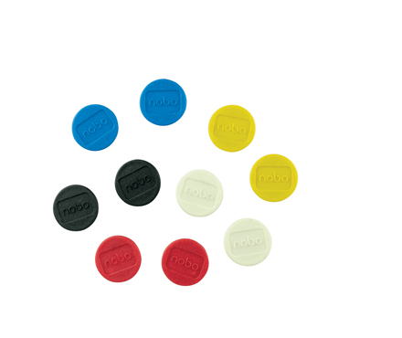 Nobo Magnetiska Whiteboardmagneter 10-Pack 13 mm Färgade Magneter