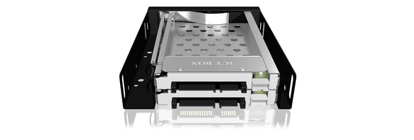 ICY BOX IB-2227StS 8,89 cm (3.5") Opbevaring drev bakke Sort