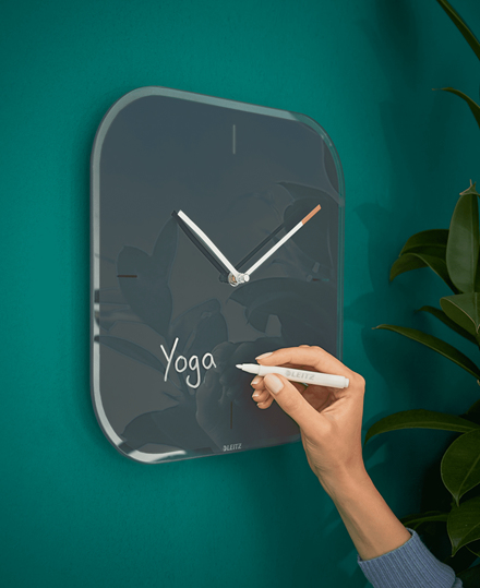 Leitz Cosy tyst väggklocka, glas