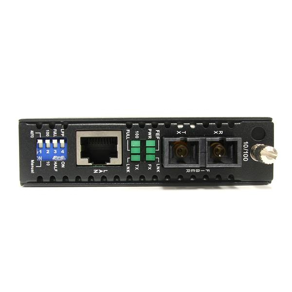 StarTech.com ET90110SC2 mediakonverterare för nätverk 200 Mbit/s 1310 nm Flerläge Svart