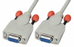 Lindy 3m Null modem cable seriella kablar Vit DB-9