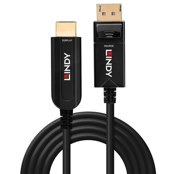 Lindy 38490 videokaapeli-adapteri 10 m DisplayPort HDMI-tyyppi A (vakio) Musta