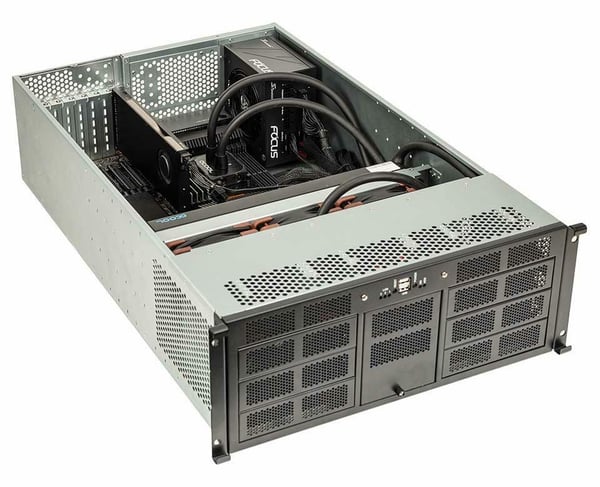 bluechip BUSINESSline Workstation WS1310R AMD Ryzen™ Threadripper™ 7960X 32 GB DDR5-SDRAM 500 GB SSD NVIDIA RTX 4000 Ada Windows 11 Pro Rackmonterat datorchassi Arbetsstation Svart