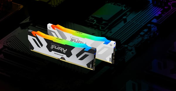 Kingston Technology FURY 64 GB 6400 MT/s DDR5 CL32 DIMM (sæt med 2) Renegade RGB, hvid XMP