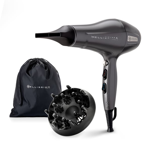 Bellissima 11859 hiustenkuivain 2200 W Harmaa, Hopea