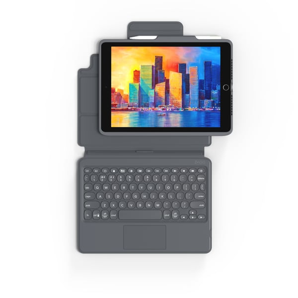 ZAGG KBD PRO KEYS MED TRACKPAD TYSK FÖR APPLE IPAD 10.2 SVART/GRÅ (103407953)