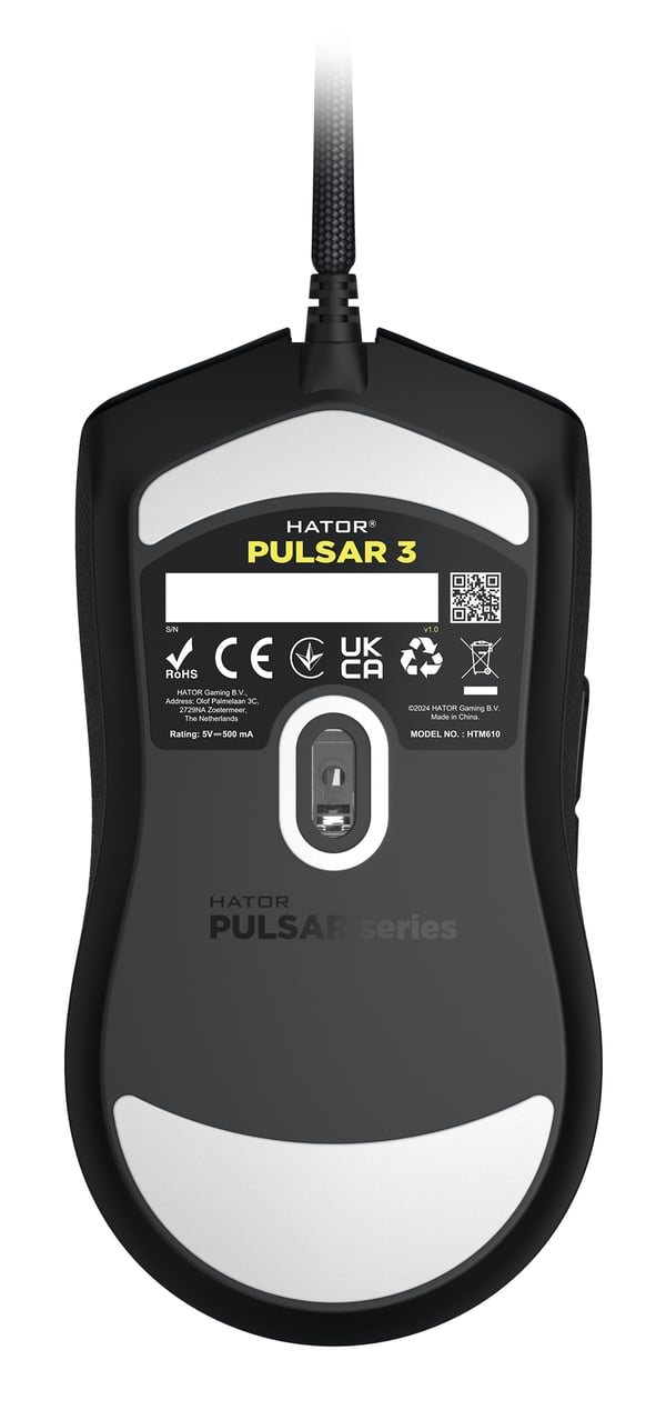 HATOR Pulsar 3 hiiri Pelaaminen Molempikätinen USB A-tyyppi Optinen 12000 DPI