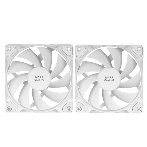 Mars Gaming MFPROX2W kylsystem för dator Datorväska Fan 12 cm Vit 2 styck