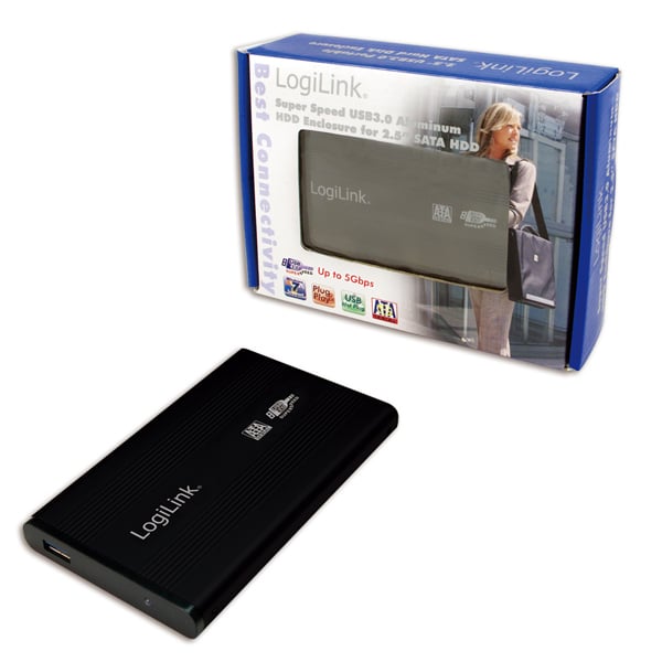 LogiLink UA0106 drevkabinet Sort 2.5" USB-drevet