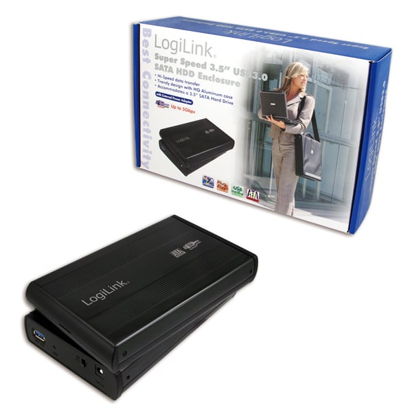 LogiLink Kabinet 3,5 Tommer S-SATA HDD USB 3.0 Alu - Lagerkabinet - 3.5\" (8.9 cm)