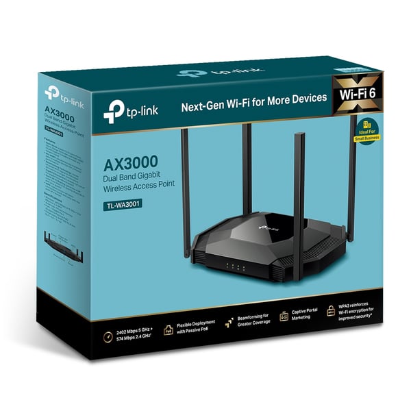 TP-Link TL-WA3001 access-punkter för trådlösa nätverk 2402 Mbit/s Svart Strömförsörjning via Ethernet (PoE) stöd