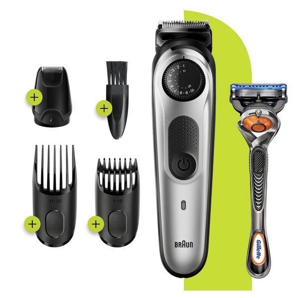 Braun 81705173 skæg trimmer Vekselstrøm/batteri 39 2 cm Sort, Sølv
