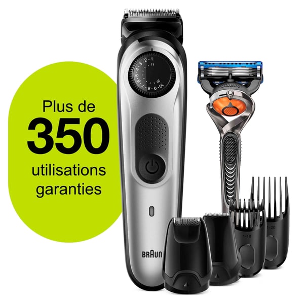 Braun 81705173 skæg trimmer Vekselstrøm/batteri 39 2 cm Sort, Sølv