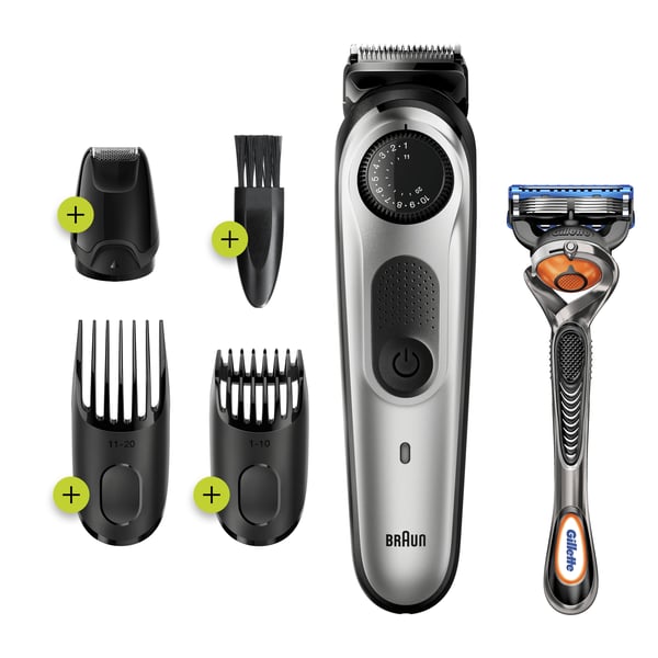 Braun 81705173 skæg trimmer Vekselstrøm/batteri 39 2 cm Sort, Sølv