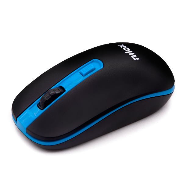 Nilox MOUSE WIRELESS BLACK/BLUE 1000 DPI mus Wi-Fi Optisk 1600 dpi