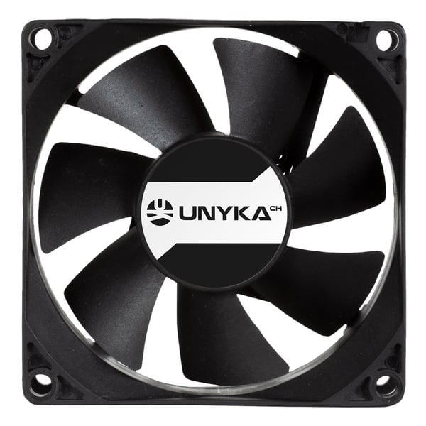 UNYKAch 80.80.25 Computerkølesystem Computerkabinet Ventilator 8 cm Sort