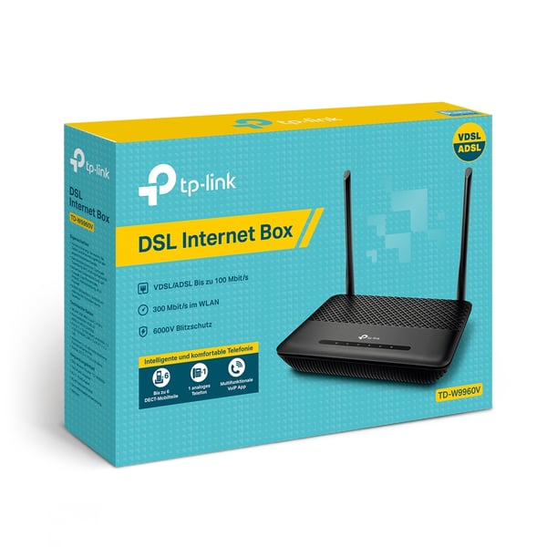 TP-Link TD-W9960V trådløs router Gigabit Ethernet Enkelt band (2,4 GHz) Sort