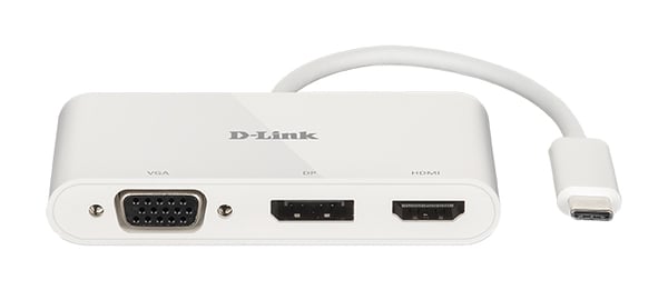 D-Link DUB-V310 kannettavien tietokoneiden telakka ja porttitoistin Langallinen USB 3.2 Gen 1 (3.1 Gen 1) Type-C Valkoinen