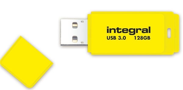 Integral INFD128GBNEONYL3.0 USB-nøgle 128 GB USB Type-A 3.2 Gen 1 (3.1 Gen 1) Gul