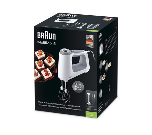 Braun HM 5107 WH Håndmixer 750 W Grå, Hvid