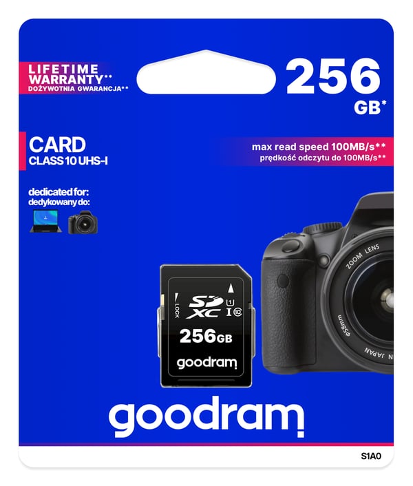 Goodram S1A0 256 GB SDXC UHS-I Luokka 10