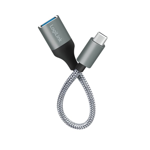 LogiLink CU0106 USB-kablar USB 3.2 Gen 1 (3.1 Gen 1) 0,15 m USB C USB A Grå