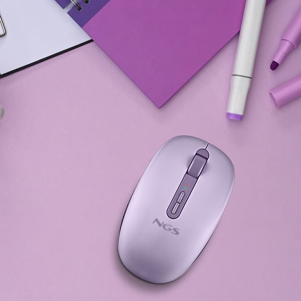 NGS FOG DUAL PURPLE mus Universel Ambidextrous RF trådløs + Bluetooth 1600 dpi