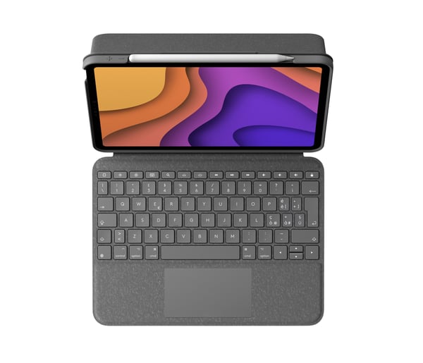 Logitech Folio Touch QWERTY Italiensk Smart Connector Grå