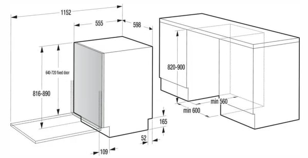 Hisense HV663A65 opvaskemaskine Fuldt indbygget 16 kuverter
