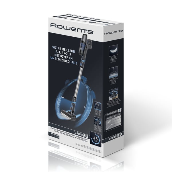 Rowenta RH6921 2-i-1 stangstøvsuger Batteri Dry Cyclonisk Poseløs 0,5 L Grå, Blå