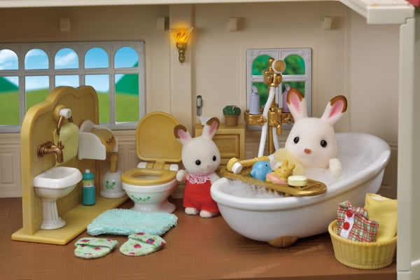 Sylvanian Families Kaupunkitalo valoilla