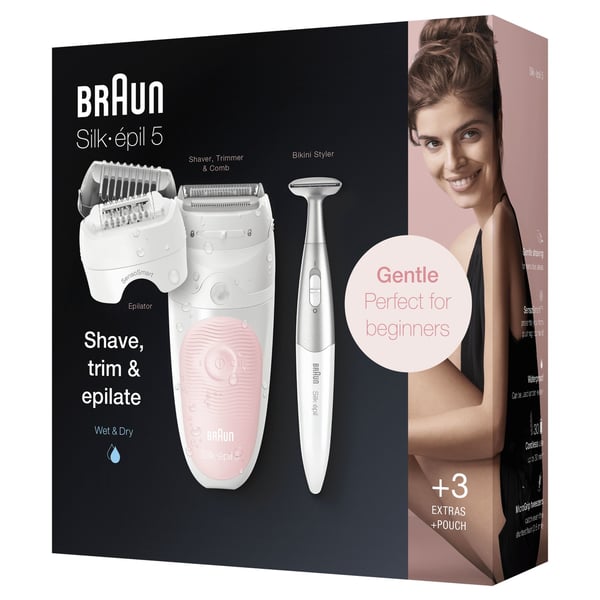 Braun Silk-épil 5 81706349 hårfjerner 28 pincetter Hvid, Lyserød