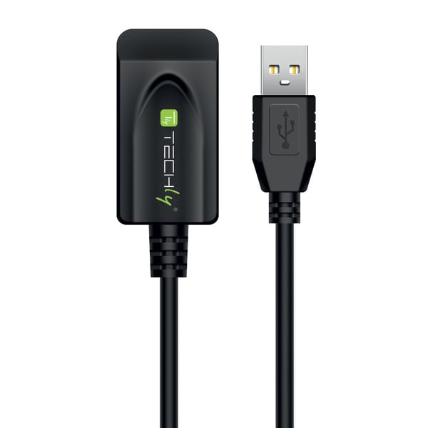 Techly IUSB-REP20TY USB-kabel USB 2.0 5 m USB A 0,48 Gbit/sek. Sort