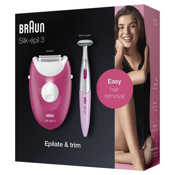 Braun Silk-épil 3 81711457 hårfjerner 20 pincetter Lyserød, Hvid