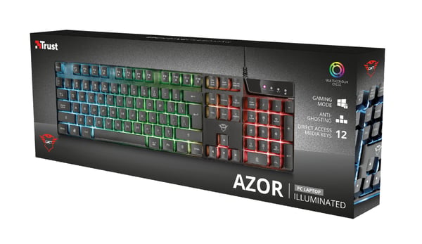 Trust GXT 835 Azor tastatur Spil USB QWERTY Italiensk Sort