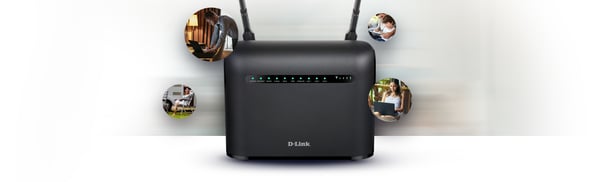 D-Link AC1200 trådløs router Gigabit Ethernet Dual-band (2,4 GHz / 5 GHz) 4G Sort