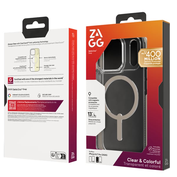 ZAGG Santa Cruz Snap mobiltelefonfodral 16 cm (6.3") Mobilskal Titan, Transparent