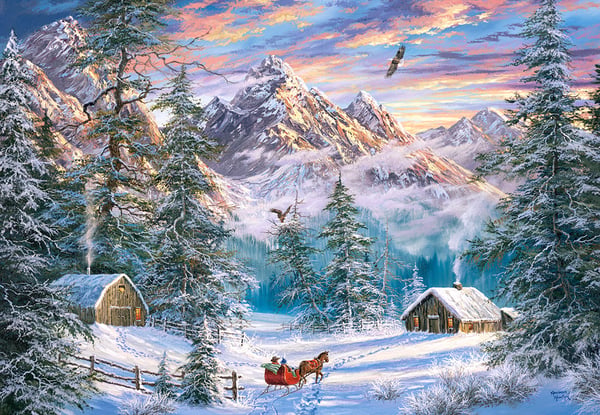 Pussel 1000 Mountain Christmas CASTOR