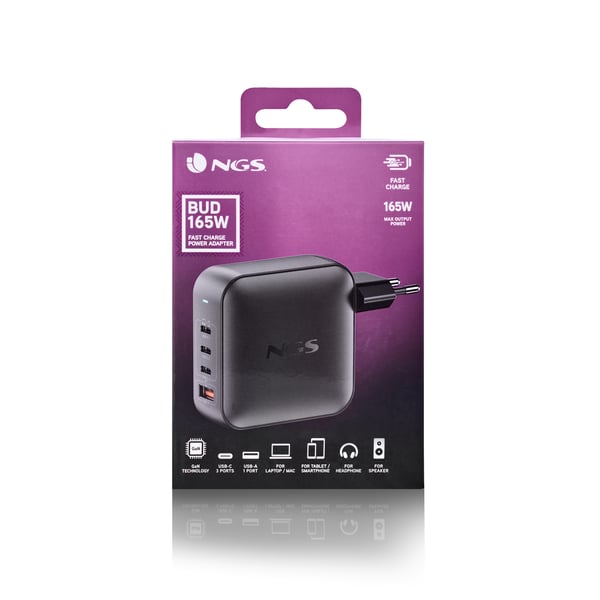 NGS BUD 165W Universal Svart AC Snabb laddning inomhus