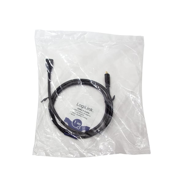 LogiLink CU0121 USB-kabel USB 2.0 1 m Micro-USB B 0,48 Gbit/sek. Sort